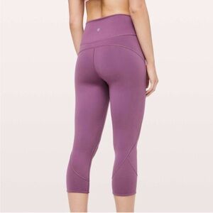 Lululemon In Movement Crop Leggings Size 6 Purple High Rise Yoga Gym